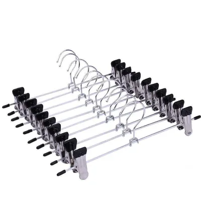 Anti-Slip Chrome Metal Hanger with Space Saving Design for Trousers Underwear Skirts Pants-for Wardrobes