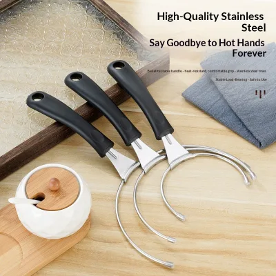 Stainless Steel End Bowl Fork Multifunctional Anti-scalding Heat Insulation Anti-slip Clip Tool