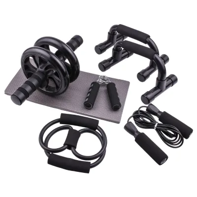Home Use Multifunctional Indoor Sports Healthy Abdominal Wheel 7-piece Set Fitness Equipment