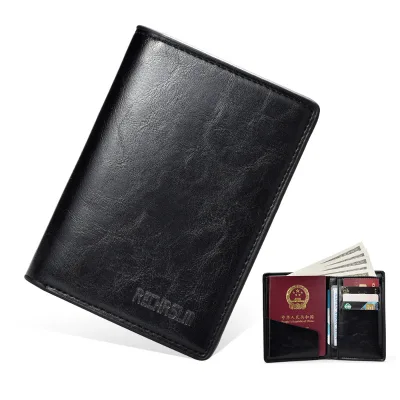 Large-capacity PU Leather Bifold Passport Holder,Multi-functional Travel Wallet, Document Organizer,Passport Card Pack