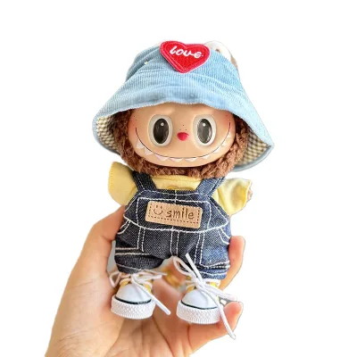 Linda 17cm Pendant Blind Box Doll for Coconut Tree Beach Suit Cute Dress Outfit Clothes Labubu Doll Shoes Hat Clothes Suit