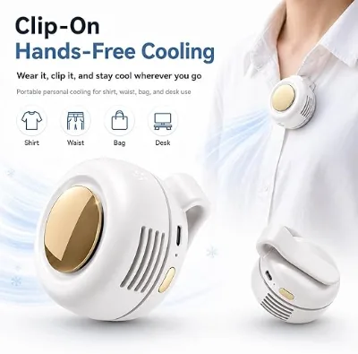 Bladeless Clip on Waist Fan USB-C Rechargeable 3 Speed Low Noise Portable Fan for Running