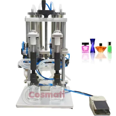 Fully Pneumatic Double Heads Perfume Filling Machine With Pedal
