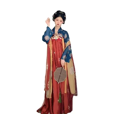 2023 Fashion Ethnic Clothing Women Hanfu Chinese Traditional Folk Costume Girl Han Dynasty Dance Wear Breast-High Cosplay Dress