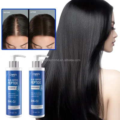Private Label Natural Color Protection Blue Copper Peptide Anti Dandruff Smoothing Repair Conditioner Anti Loss Ghk-Cu Shampoo