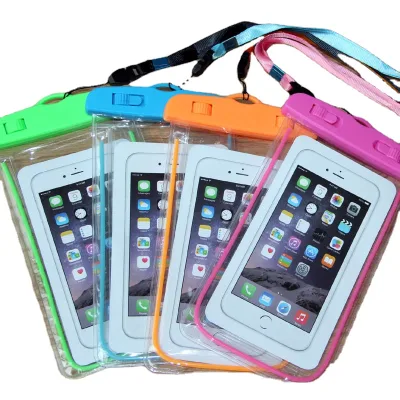 Luminous Swimming Waterproof Mobile Phone Bag Fluorescent Mobile Phone Waterproof Cover Wholesale