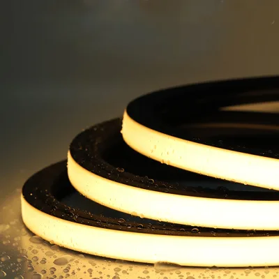 Black Top Bend LED Neon Rope Tube Flexible Silicone Strip Lights Soft Waterproof IP67 Outdoor Home Decor Ribbon Tape Lights
