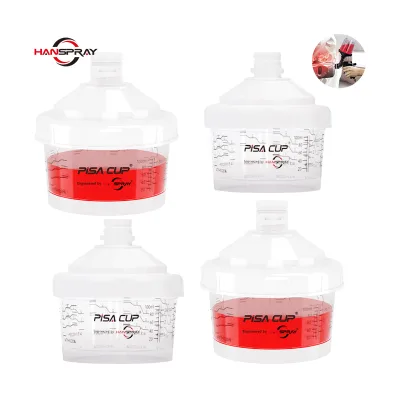 HANSPRAY PISA CUP Hot Sale Disposable DIY PP HVLP Spray Gun Cups High Spraying Effect for Auto Bodyshop Equipment Body Repair