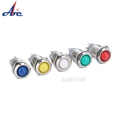 High Quality Waterproof IP67 IK10 Screw Connector Colorful Led Indicator Lights Flat or Ball Shape Led Light pilot Led Lamp