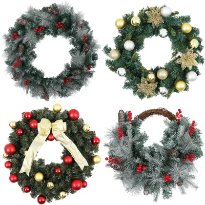 Handmade Eco-Friendly Artificial Reindeer Plant Flower Twig Christmas Tinsel Garland Romance Theme Wreath Large