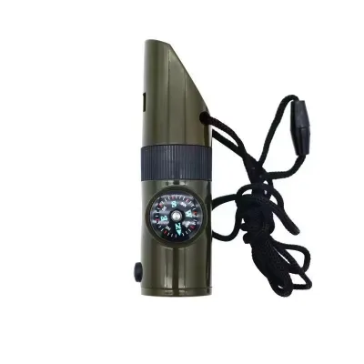 JAXY Outdoor Multi-functional LED Thermometer Compass Survival Whistle Portable