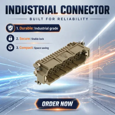 Original New Power Connectors 09210643001 Male Insert Without Contacts Gray 64+Ground Position Crimp Heavy Duty Power Connectors