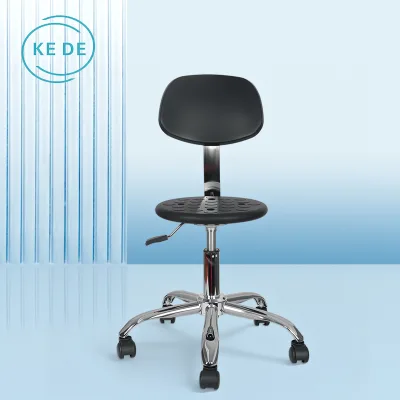 KEDE Antistatic ESD Laboratory Chair Height Adjustable PU Industrial Chair with Backrest Foot Ring for Cleanroom Workshop