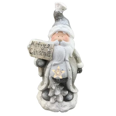 Stand White Santa Figurine Led Light Ornament Claus Star Wholesaler Christmas Decoration