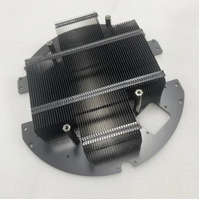 Round CNC Machined Aluminum Base Folded Fin Heat Sink