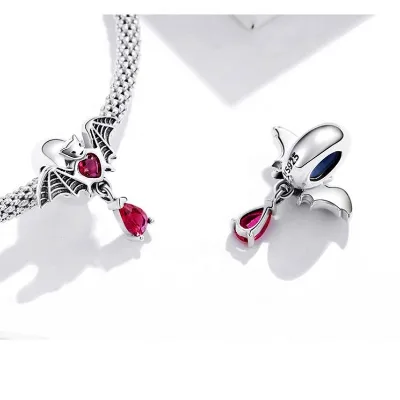 Red Zircon Sterling Silver Bulk  Charms for Halloween Jewelry Making