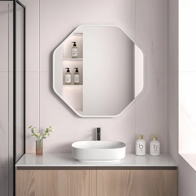 Octagonal geometric design dressing mirror can be used in the powder room bathroom hotel