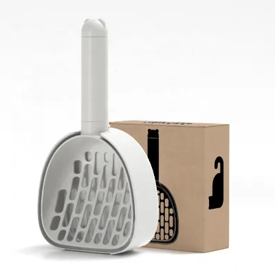 New Cat Litter Scoop With Holder Sifter With Deep Shovel and With Poop Bag Dispenser Easy to Clean Cat Litter Box Cleaner Scoop