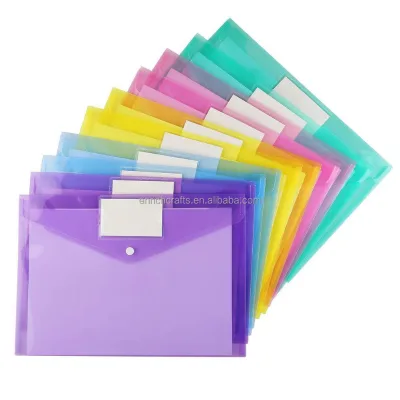 Plastic Envelopes Poly Envelopes Clear Document Folders Plastic File Folders Letter A4 Size File Envelopes with Label Pocket