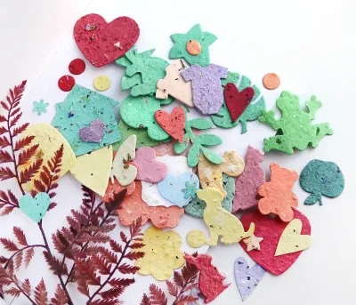 BULK Assorted Mix Petals 100Pcs Various Shapes Color Modern Eco-friendly Plantable Paper Wildflower Seeds Home Use