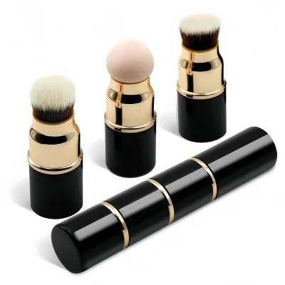 3-in-1 Makeup Brush Portable Lid Multifunctional Retractable Double-Head Lipstick Lip Brush Concealer Brush Beauty
