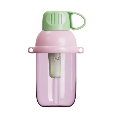 Large 800ML Dual-Drink Plastic Cup Portable Fruit Tea Water Bottle for Men Students Children Outdoor Sports for Camping