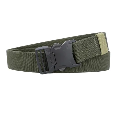 Factory Mens Tactical Belt Quick Release Alloy Buckle High Elastic Polyester 3.8cm Adjustable Quality Thickening Durable