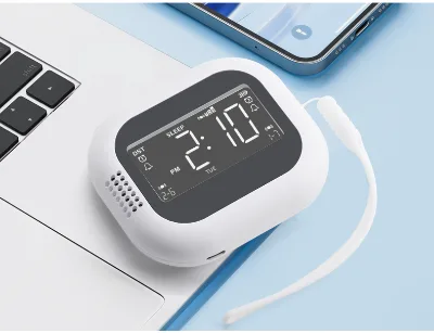 Modern Rechargeable Digital Vibration Alarm Clock with LUMINOVA Display Snooze Function Weekday Modes 1-7 Retirement FM Radio