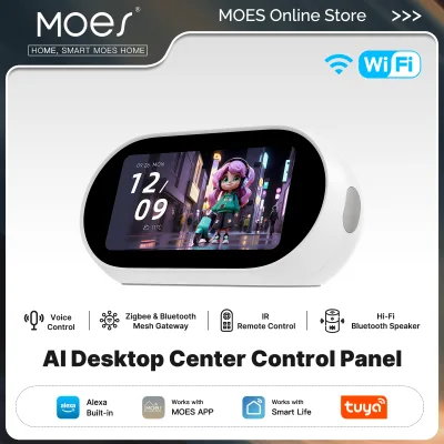 MOES Tuya WiFi Smart Desktop Center Control Panel 5.0" 480x960 Screen Zigbee/ Mesh Hub IR Control HiFi Speaker Alexa