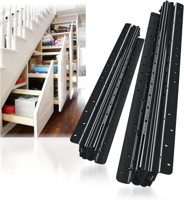 GUANZHIYU 1 Pair Hidden Under Ball Bearing Metal Rails Track Guide Glide Runners