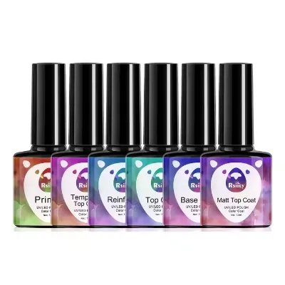 7.3ml No Wipe Top Coat Base Coat Primer Reinforce Gel Lacquer UV Gel Nail Polish Soak Off Semi Permanente Vernis Nail Art Tips