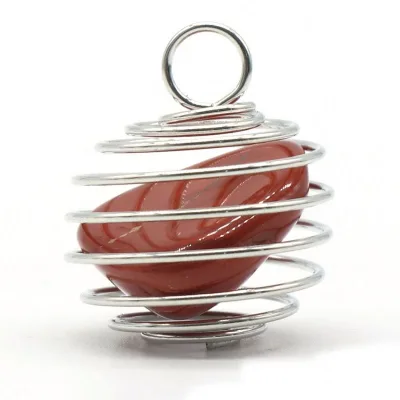 HY Hot Sale Natural Stone Pendant, Healing Power Energy Wire Winding Natural Stone Charm for Necklace Wholesale