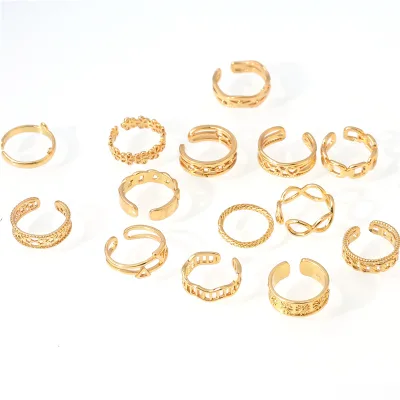Go Party Summer Knuckle Foot Adjustable Ring 37 Styles 18K Gold Plated Jewelry Geometric Heart Toe Chain Adjustable Toe Rings