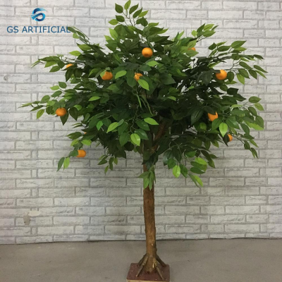 Factory Cheap Height 1.3 m Width 1 m Artificial Orange Lemon Mango Fruit Plastic Tree for Table Centerpiece