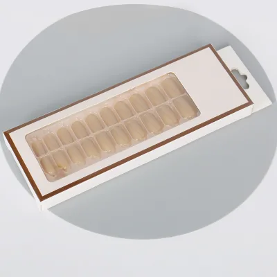 24pcs OEM Short Square Full Cover Nail Tips Reusable Detachable Pure Color Press on Nails With Box