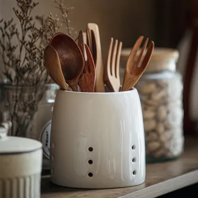 High Quality Home Kitchen Cutlery Organizer Chopsticks Cutlery Holder Ceramic Utensil Holder for Table