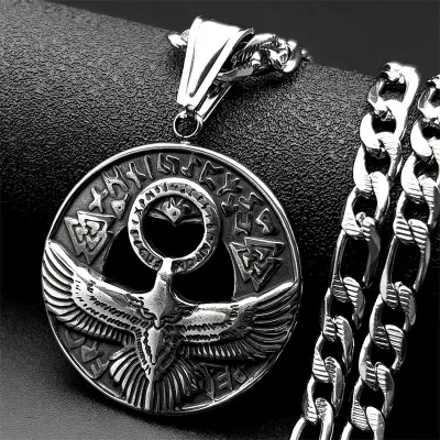 Hot Selling Retro Ancient Egyptian Anka Symbol Circular Pendant Necklace with Personalized and Versatile Accessories