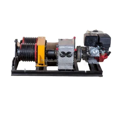 Belt Drive Cable Pulling Machine Traction 5 Ton 8 Ton Gasoline Winch Cable Pulling Winch