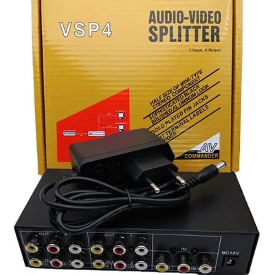 VSP4 AV Distributor AV Onein Four 1in4out Audio and Video Distributor AV Splitter