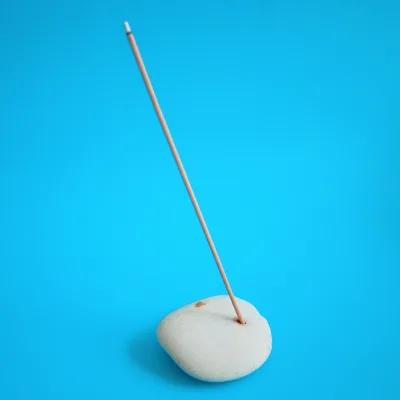 DIY Pebble Stone Oval Shape Incense Holder Opalite Crystal Tumble Stone Antique Incense Holder