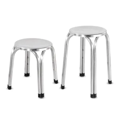 Professional Factory Metal Round and Square Shape Base Stool Chairs Stainless Steel Stool Dining Stool