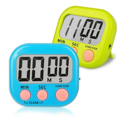 Large Display Plastic Digital Kitchen Timer 99-Minute Countdown Extra-Loud Alarm Strong Magnetic Back Refrigerator/Oven