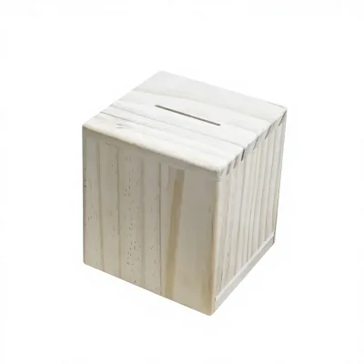 Wooden Square Piggy Bank for Children Handmade Eco-Friendly Coin Storage Wooden Money Saving Box