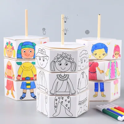 Children's Rotary Change Watercolor Painting Hand DIY Painting Filling Graffiti Interactive Painting Toy