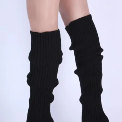 I-0206 Women Leg Warmer Wool Knitting Foot Warming Cover Halloween Party Accessories Stylish Lady Elastic Long Tube Sock