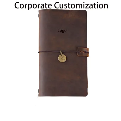 Vintage Genuine Leather Handmade Travel Notebook Travel Journal Diary Notepad Portable Planner for Trips