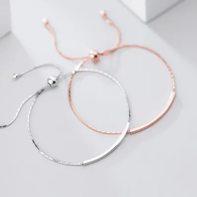 S925 Pure Silver Minimalist Hollowed-out Curved Tube Handpiece Jewelry, Cute and Charming Round Bead Accessory