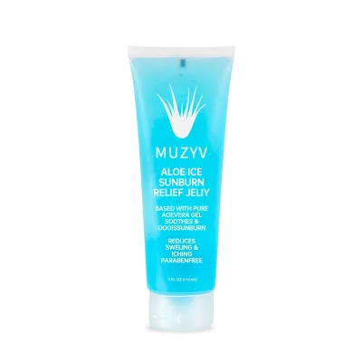 OEM Travel Size Sunburn Relief Jelly Ice Aloe Vera Gel for Face Body Skin