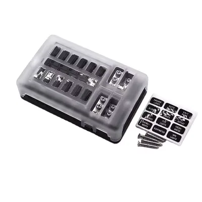 6P 12P Blade Fuse Holder Damp-Proof Cover 6 12 Way Circuits with Negative Bus Fuse 12V Box for Vehicle Car Boat Auto Single