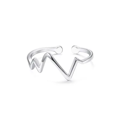 Daochong Custom Hot Sale 925 Sterling Silver Adjustable Open Heartbeat Toe Rings